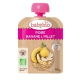 Pouch puree of pears, bananas and millet, 90 gr, Babybio