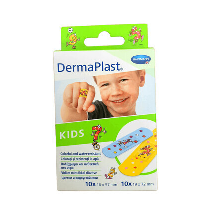 Cerotti colorati Kids, 16x57mm/19x72mm, 10 pz, Dermaplast