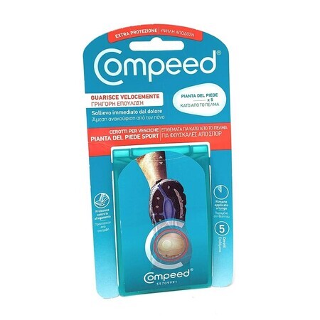 Compeed Vesciche - Cerotti Pianta Del Piede Sport, 5 Cerotti