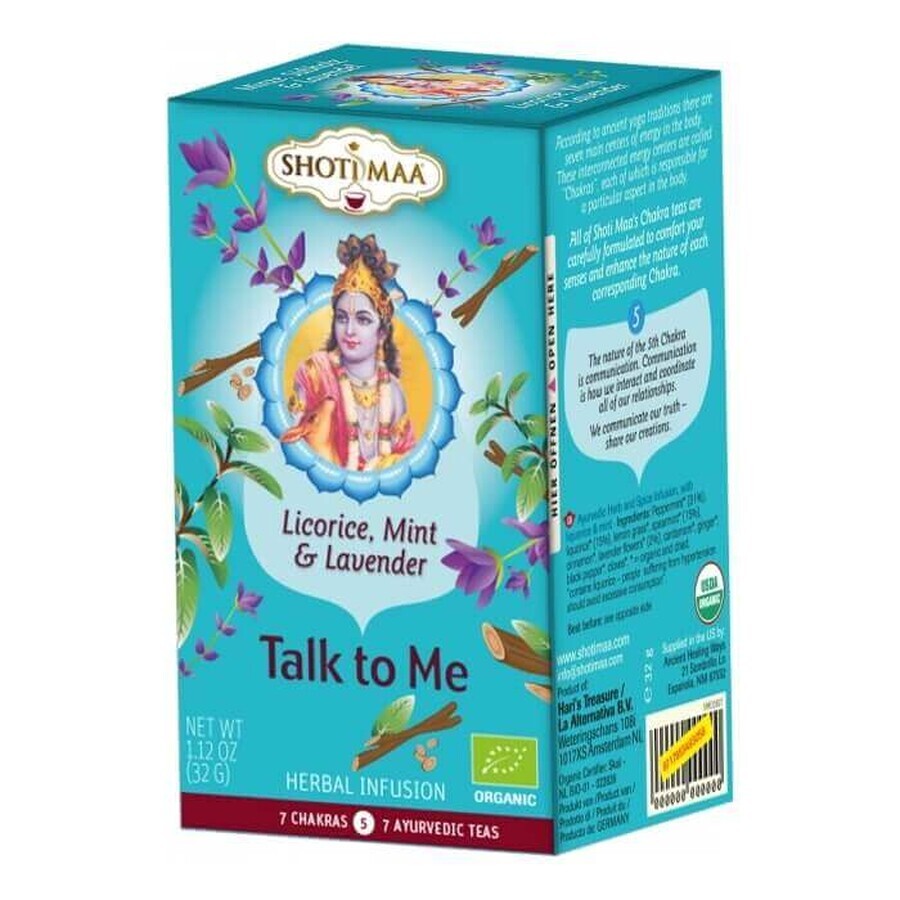 Chakras Talk to Me Tè alla lavanda alla menta e liquirizia 16 bustine Shoti Maa