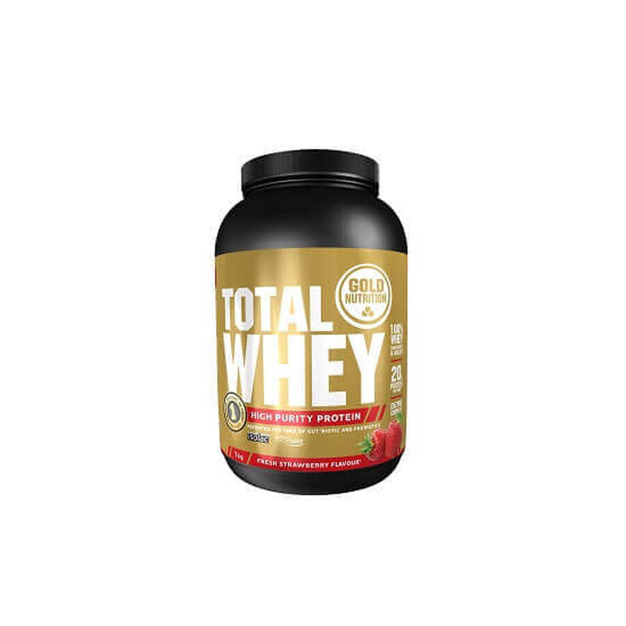 Proteine ​​in polvere Total Whey Fragola, 1 kg, Gold Nutrition