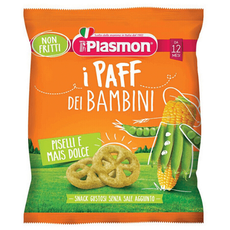 Puffs mit Erbsen und Mais, +12 Monate, Plasmon