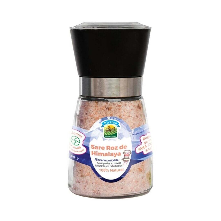 Macinare con sale rosa himalayano grosso, 200 g, Pirifan