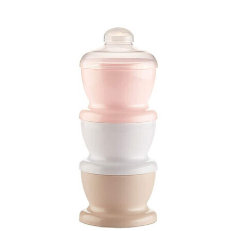 3-compartment milk powder container, Powder Pink, Thermobaby