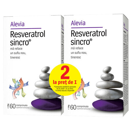 Resveratrol Syncro, 60 tablets, Alevia (1+1 special price)