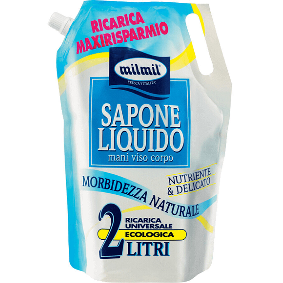 Liquid hand, face and body soap, 2 l, Milmil