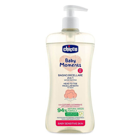 Shampooing et gel douche dermatologique Baby Moments Sensitive, 500 ml, +0 mois, Chicco