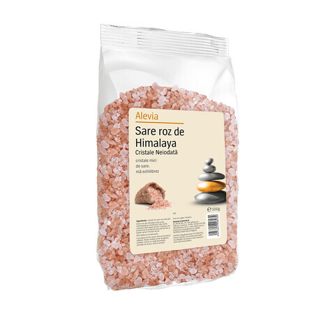 Sale cristallino iodato rosa himalayano, 500 gr, Alevia