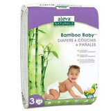 Pannolini per bambini in bambù n. 3, 6-11 Kg, 28 pezzi, Aleva Naturals