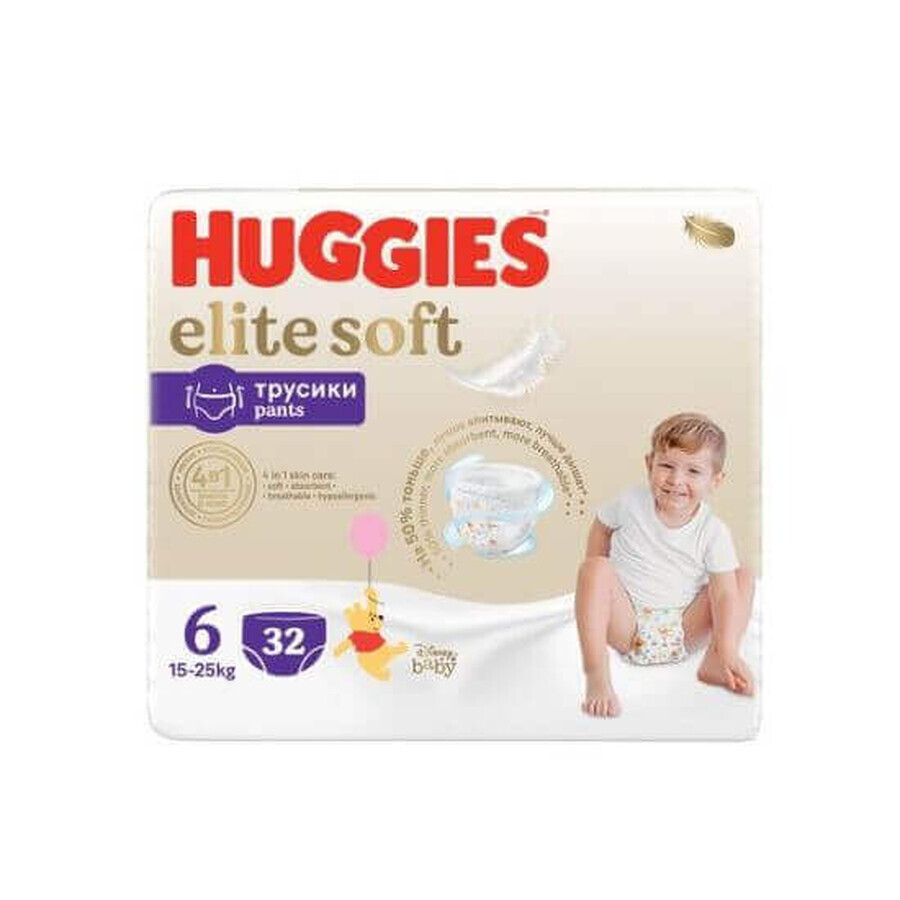 Pannolini Elite Pantaloni Morbidi N. 6, 15-25 kg, 32 pezzi, Huggies