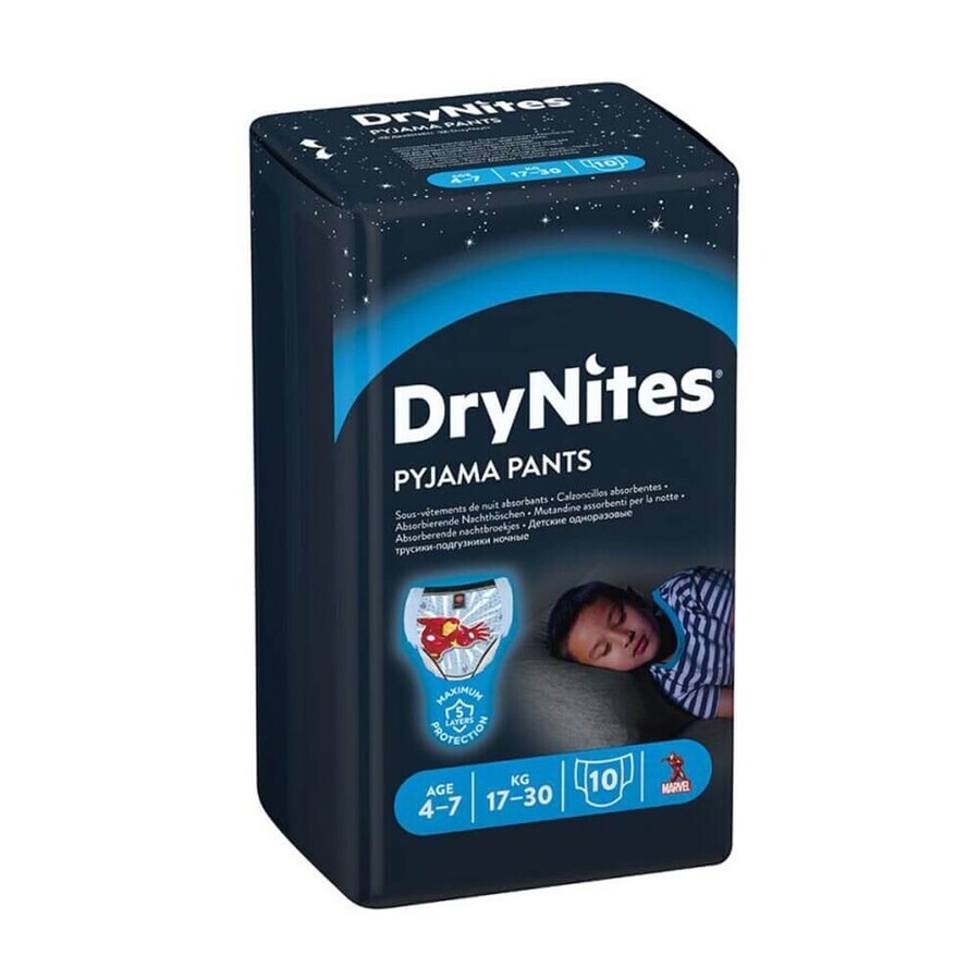 Pañales DryNites Niños, 4-7 años, 17-30 kg, 10 piezas, Huggies