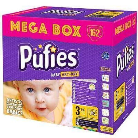 Pannolini n°3 Pufies Baby Art Mega Box, 4-9Kg, 162pz, Ficosota Sintez