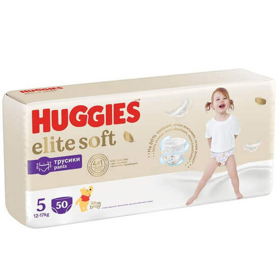 Pantaloni per pannolini Elite Soft No. 5, 12-17 kg, 50 pezzi, Huggies