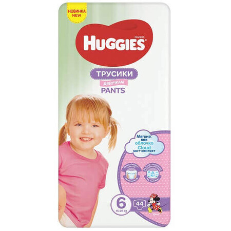 Pañal Girl No. 6, 15-25 kg, 44 piezas, Huggies