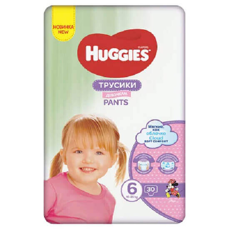 Culotte de protection Low Jumbo Girl No. 6, 15 -25 Kg, 30 pièces, Huggies