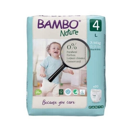 Diaper Pants No. 4, 7-14 kg, 20 pieces, Bambo Nature