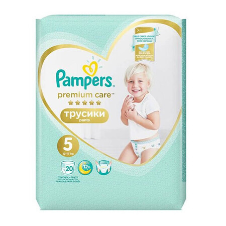 Scutece Pants Premium Care Nr. 5, 12-17 Kg, 20 bucati, Pampers