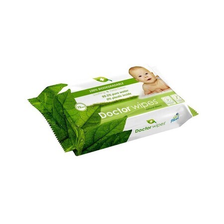 Biodegradable wet wipes, 72 pieces, Doctor Wipe's