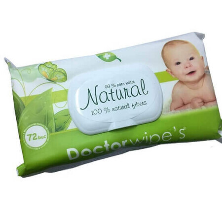 Natural Wet Wipes, 72pcs, Doctor Wipe's