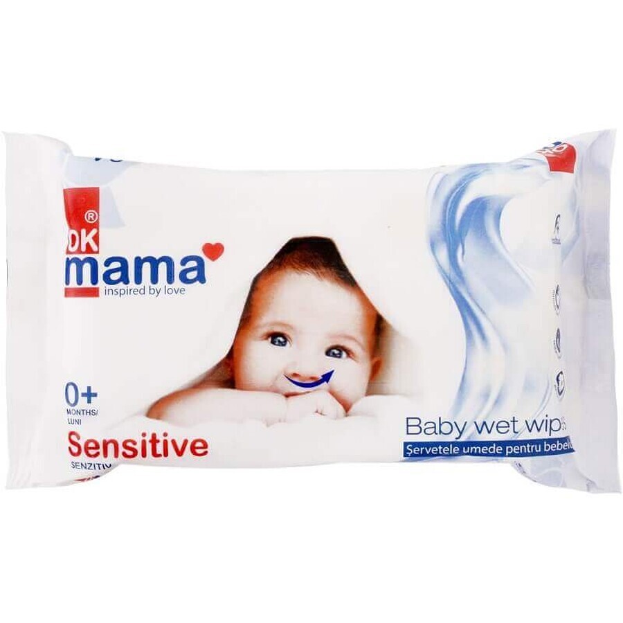 Servetele umede Sensitive Bebe, 64 bucati, Ok Mama