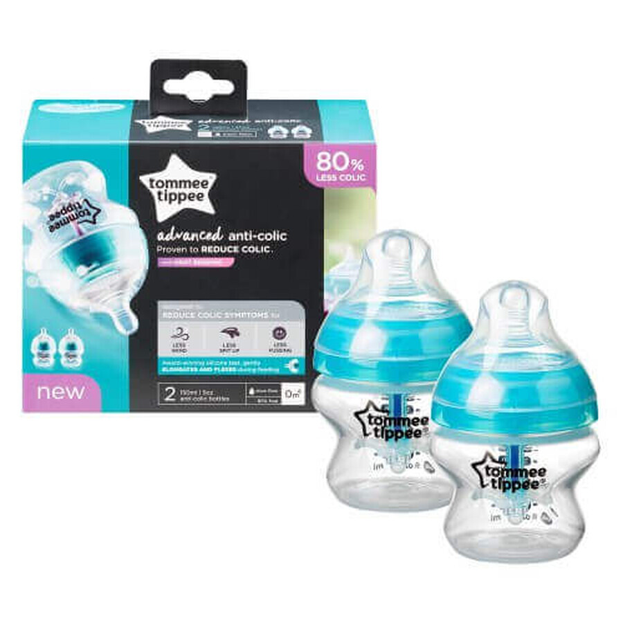 Set 2 biberoane Close to Nature, +0 luni, 150 ml, Tommee Tippee