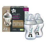 2er Set Flaschen Close To Nature, Pandabären, 260 ml, Tommee Tippee