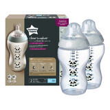 Set di 2 bottiglie modello panda Bears Close to Nature +3 mesi, 340 ml, Tommee Tippee