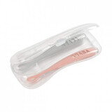 Set di 2 cucchiai in silicone, Rosa/Grigio, Baby