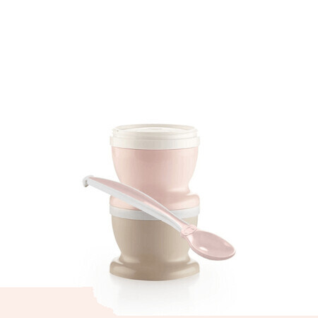 Set of 2 containers with lid and spoon Powder Pink, Thermobaby