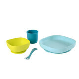 Set di quattro pezzi per il tavolo in silicone, blu, Beaba