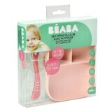 Servizio da tavola in silicone, 2 pezzi, rosa, Beaba