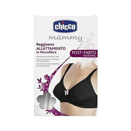 Chicco Mammy - Reggiseno Allattamento in Microfibra Taglia 3C Nero, 1 Pezzo