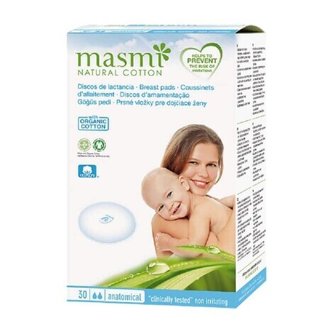 100% cotton breast pads, 30 pieces, Masmi