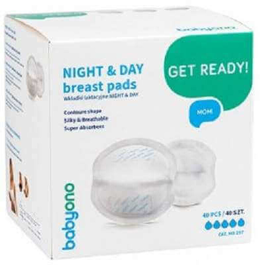 Breast pads day and night, 40 pcs, Babyono