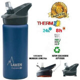 Thermos in acciaio inossidabile con coperchio automatico Jannu Blue, 500ml, Laken