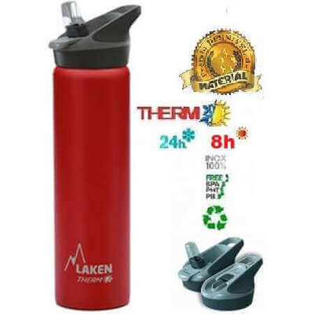 Thermos in acciaio inox con coperchio automatico Jannu Rosu, 750ml, Laken