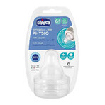 Chicco Perfect 5 - Tettarella Physio Anti-Colica in Silicone 6M+ Pappa, 2 Pezzi