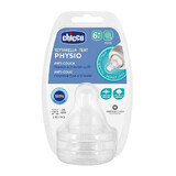 Chicco Perfect 5 - Tettarella Physio Anti-Colica in Silicone 6M+ Pappa, 2 Pezzi