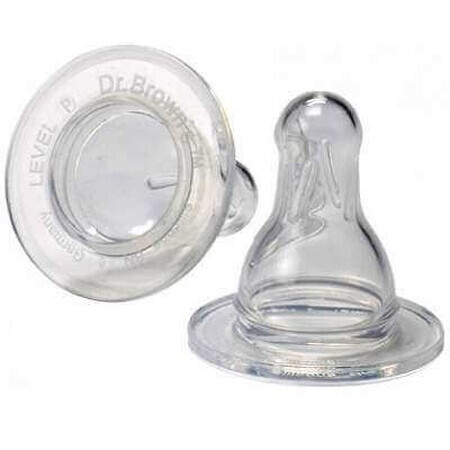 Silicone teats for narrow neck bottles, level 4, +9 months, Dr. Browns