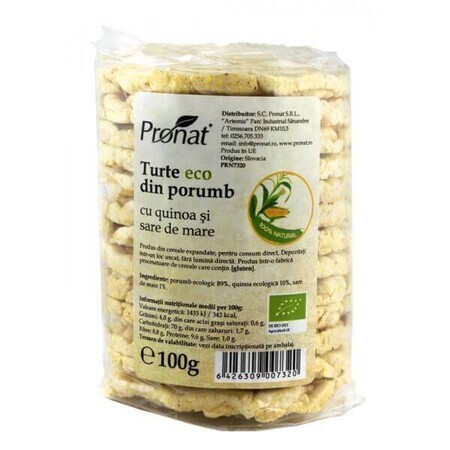 Eco corn trout with quinoa and sea salt, 100 gr, Pronat