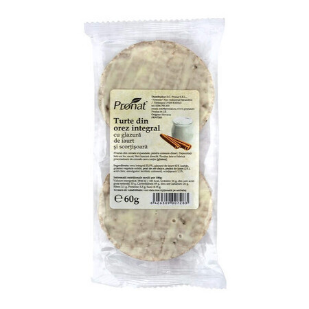 Gallette di riso integrali allo yogurt e glassa alla cannella, 60 g, Pronat