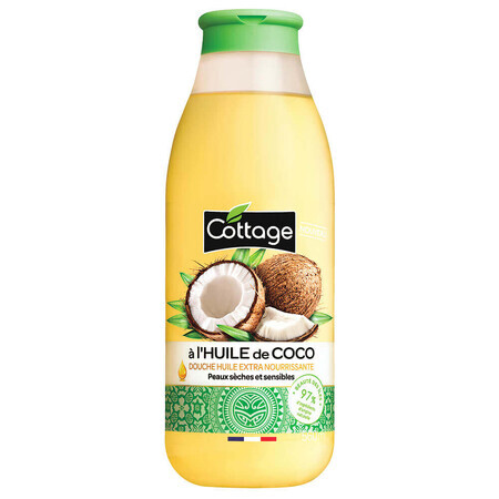 Olio doccia al cocco, per pelli secche, 560 ml, Cottage