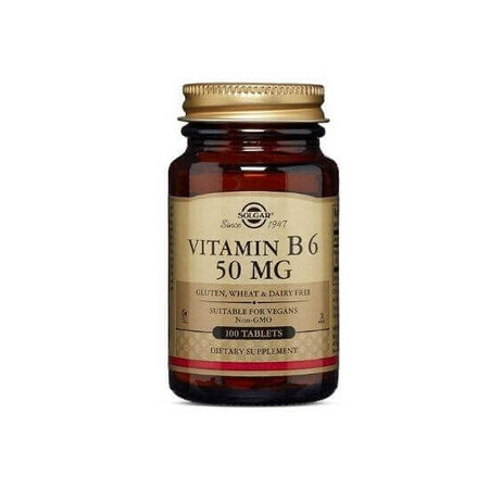 Vitamin B6 50mg, 100 tablet, Solgar