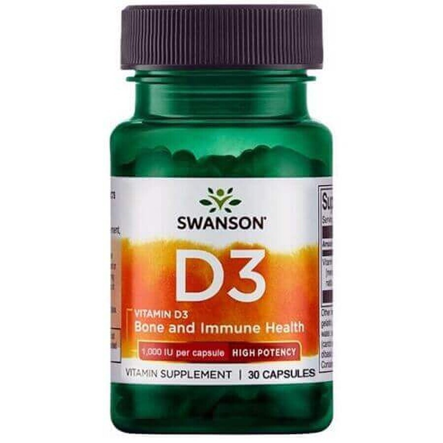 Vitamina D3 1000IU, 30 capsule, Swanson