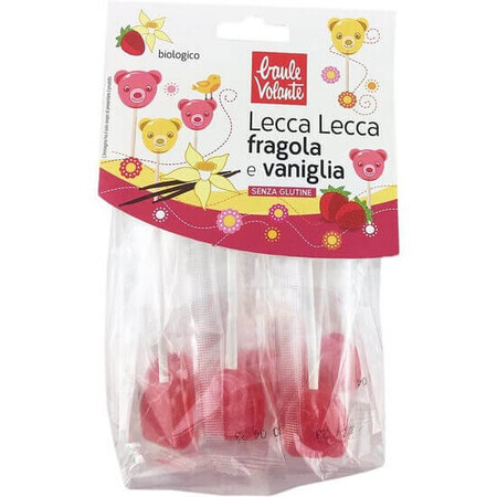 Lecca lecca eco al gusto fragola e vaniglia Lecca lecca, 8 pz, Baule Volante