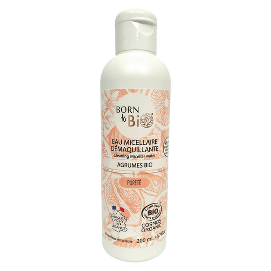 Acqua micellare bio per pelli miste e grasse agli agrumi, 200 ml, Born to Bio