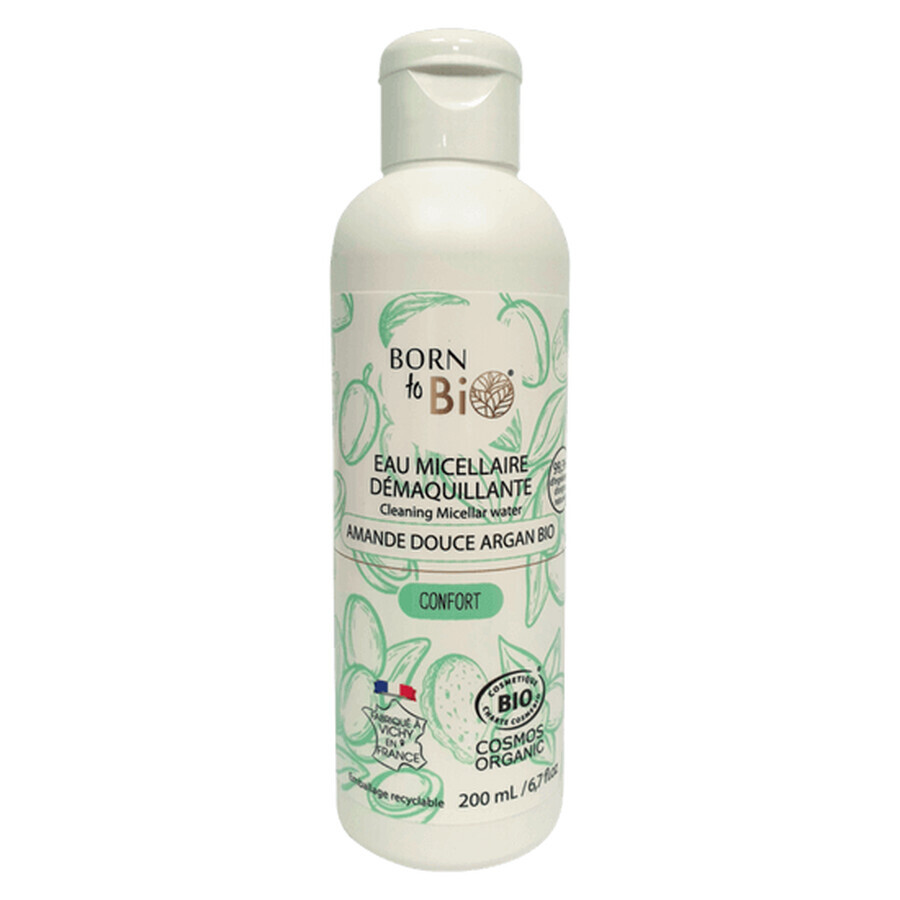 Acqua Micellare Bio per Pelli Normali e Secche con Argan e Mandorle Dolci, 200 ml, Born to Bio