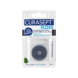 Black dental floss waxed with chlorhexidine, 20g, Curasept