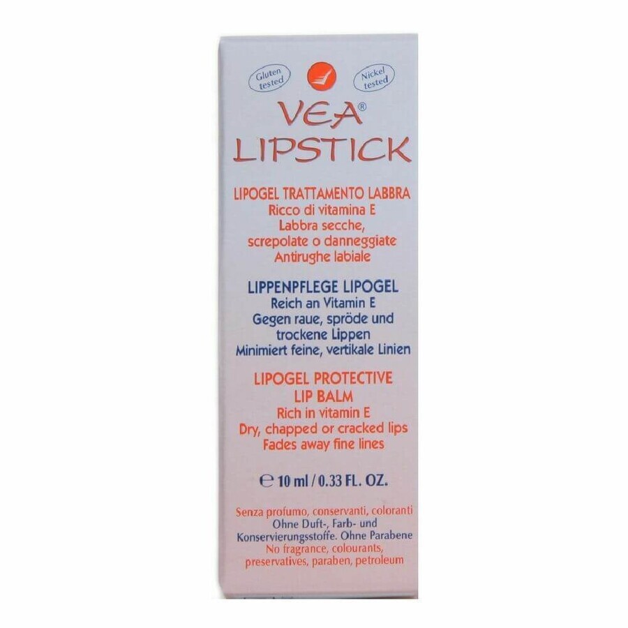 Vea Lipstick Labbra Lipogel Labiale, 10 ml, Hulka