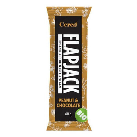 Flapjack organic peanut and chocolate bar, 60 g, Cerea